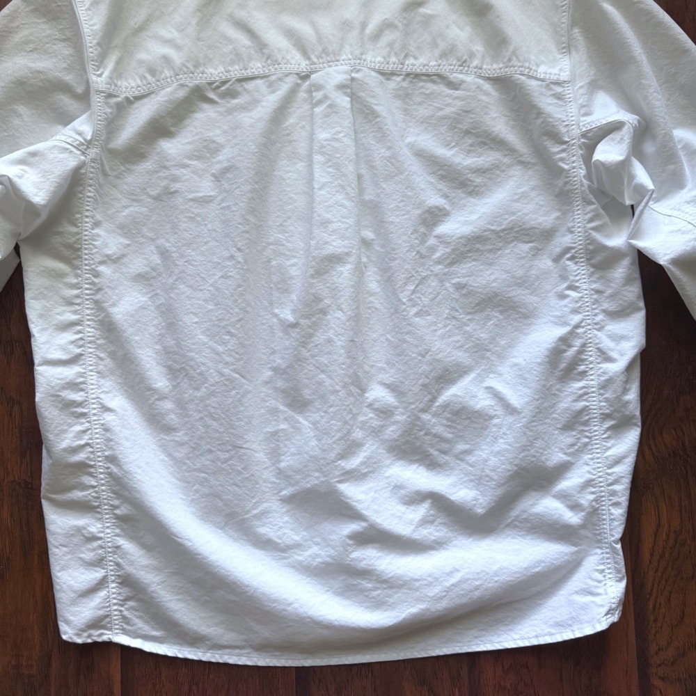 AYR The Tate Shirt Large White Cotton Oxford Stand Collar Oversized Minimalist - Picture 15 of 16